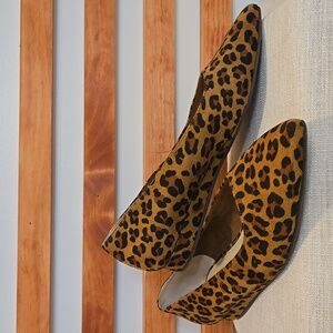 Melrose Ave Leopard Print‎ Ballet Flats Women’s 8 Vegan Faux Suede Slip-On